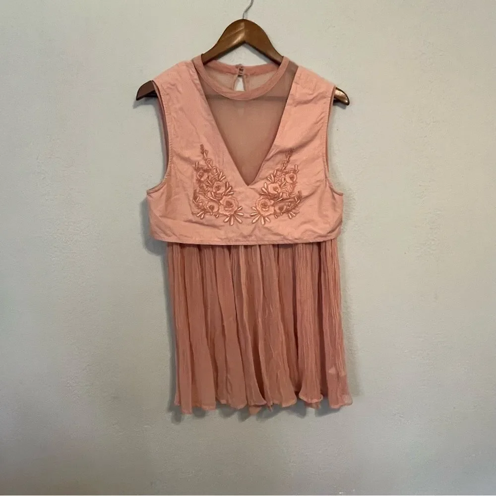 Free People Rose Pink Sleeveless Top